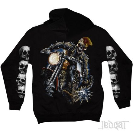 Psychobilly Skeleton Rider - Csontváz kapucnis pulóver